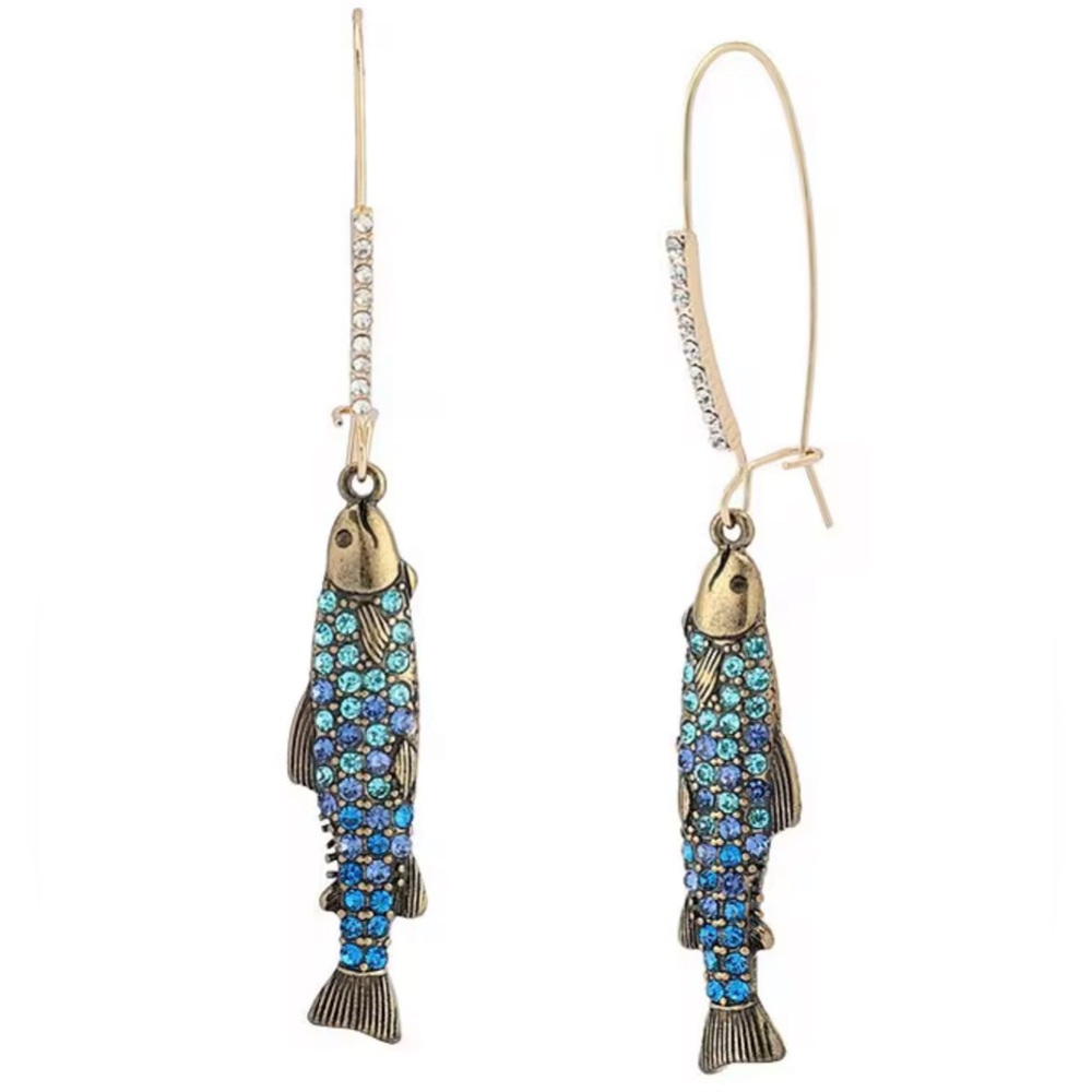 NWT Betsey Johnson Mermaid Jewels Fish Drop
earrings